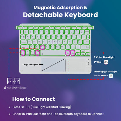LX103T Keyboard Case Cover for Lenovo Tab M10 FHD Plus 2nd Gen/ K10 detachable keyboard 