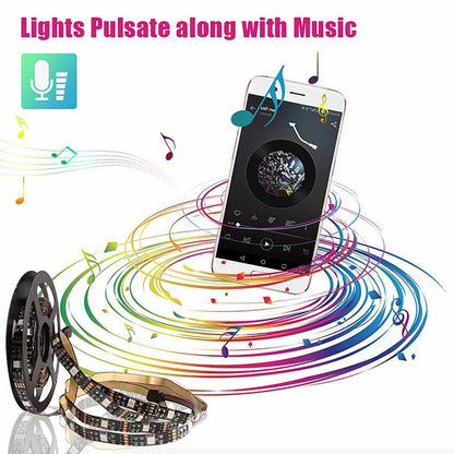 TECPHILE - Bluetooth RGB LED Strip Controller with 44 Keys Remote