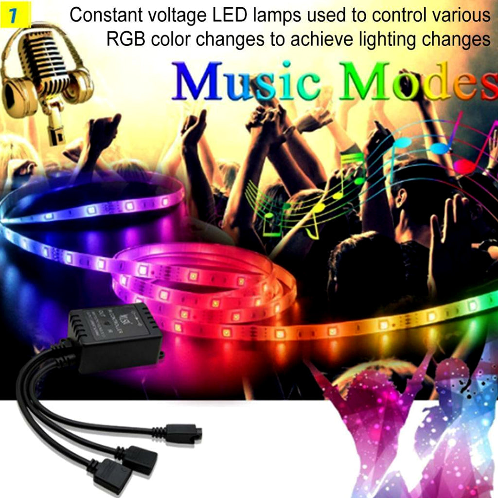 TECPHILE - 4 Pin RGB LED Strip Light IR Music Controller