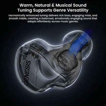 GENESIS G318 IEM features warm, natural sound tuning with rich bass and smooth treble for versatile music listening across genres.
