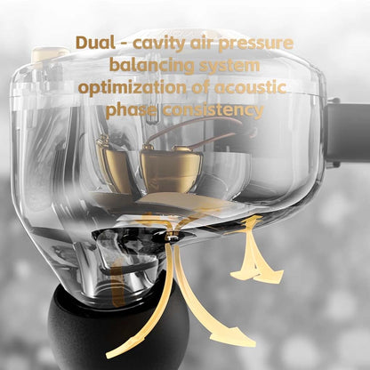 Internal view of QKZ-AK6 IEM showing dual-cavity air pressure system for optimized acoustic phase consistency and sound clarity.