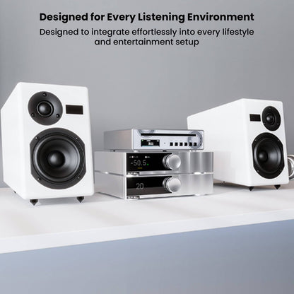 Modern audio system with speakers and CD player