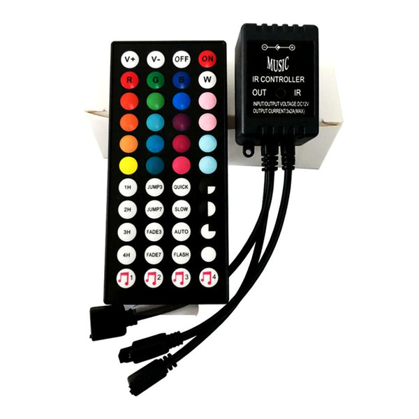 TECPHILE - 4 Pin RGB LED Strip Light IR Music Controller - 1