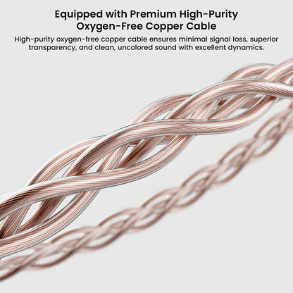 High-purity oxygen-free copper cable of TWISTURA Beta IEM ensures low signal loss and clean, transparent audio performance.