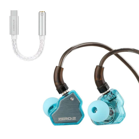 7HZ x Crinacle Zero 2 IEM (Blue) + AUDIOCULAR D07 Slim DAC & Amp