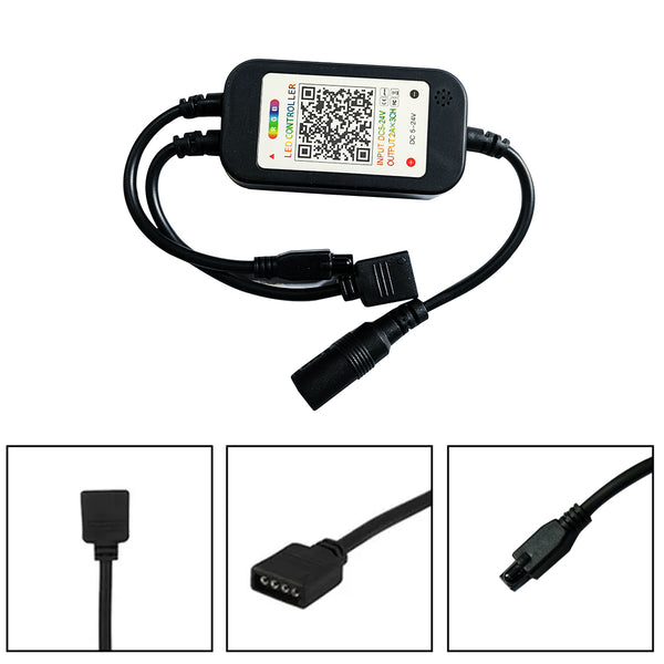 TECPHILE - Bluetooth RGB LED Strip Controller with 44 Keys Remote - 7
