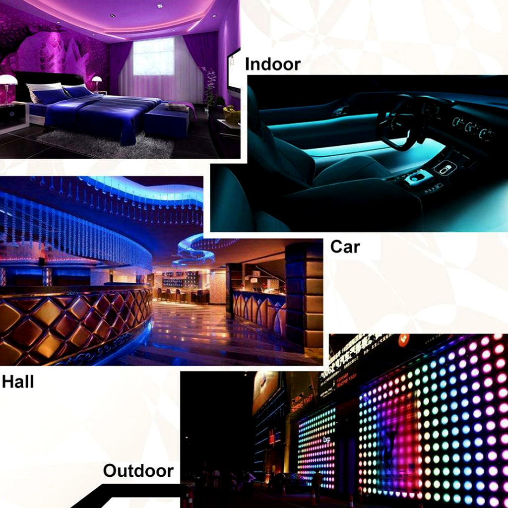 TECPHILE - 4 Pin RGB LED Strip Light IR Music Controller