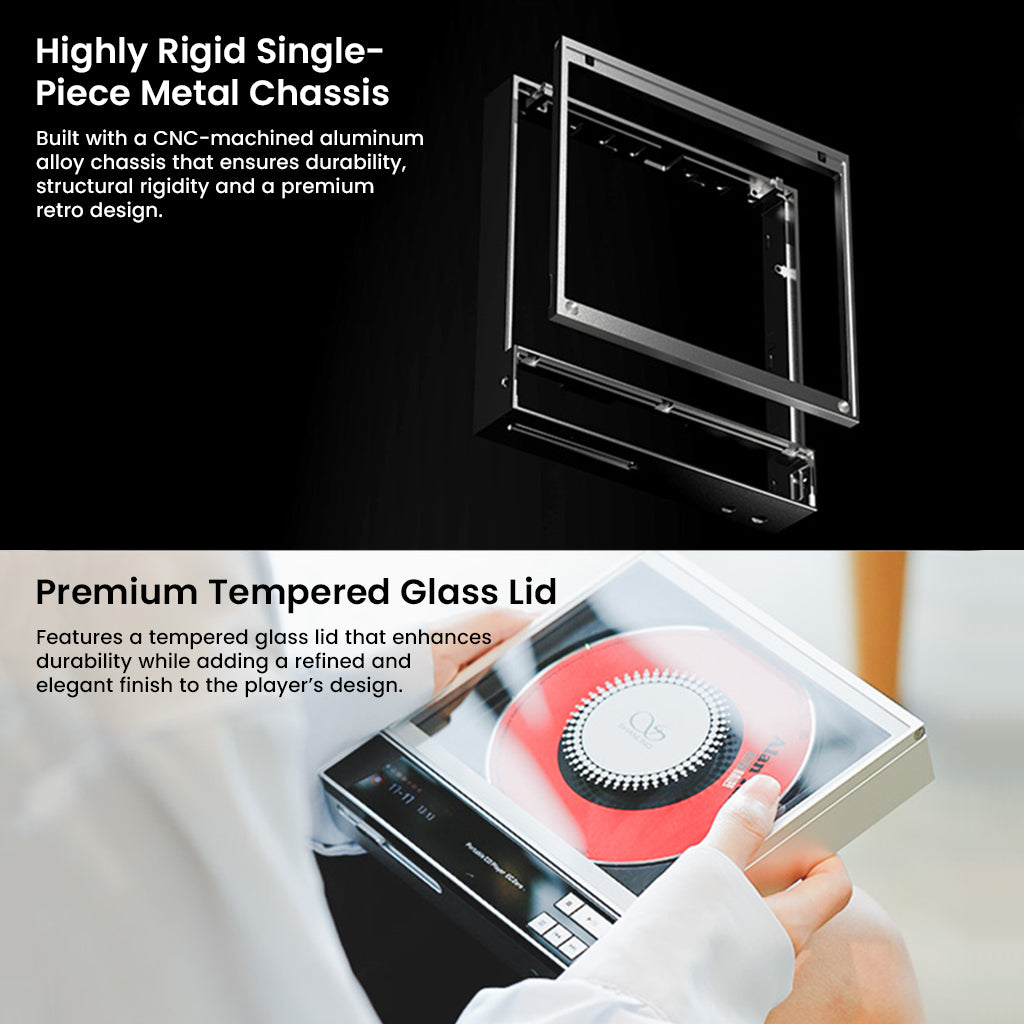 Close-up of tactile volume slider on CD player
