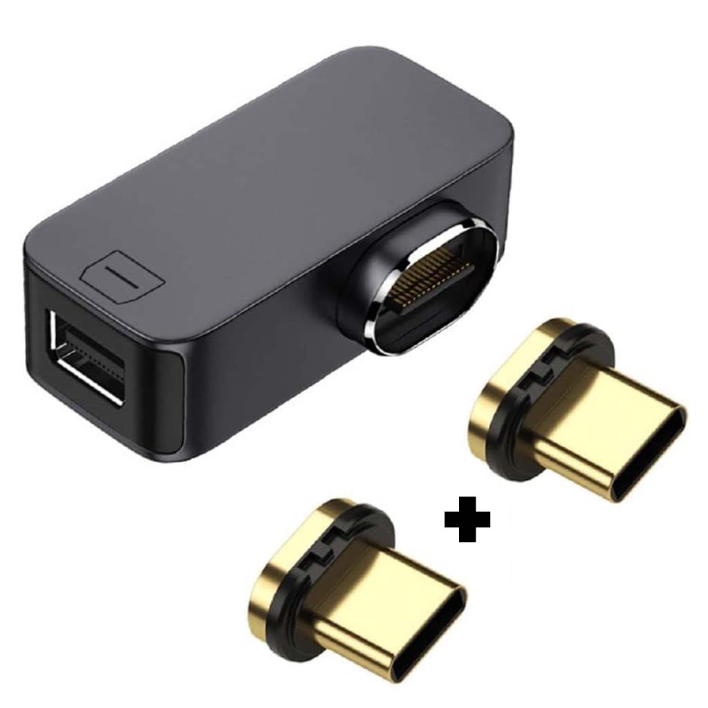 TECPHILE Magnetic Type-C to Mini Display Port Adapter with dual magnetic USB-C tips for versatile device support and 8K@60Hz video transmission.