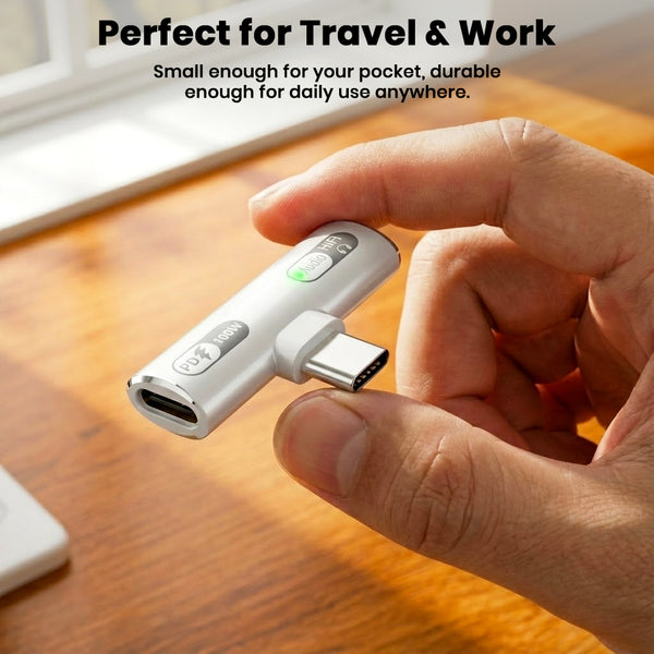 AUDIOCULAR – A15X 100W 2-In-1 Type C to Type-C/Lightning Audio Adapter - 12