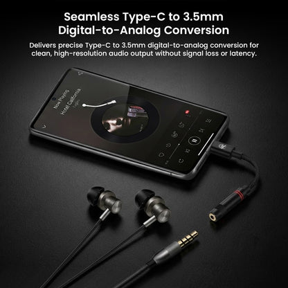 AUDIOCULAR USB-C to 3.5mm DAC/AMP ensures seamless digital-to-analog conversion for high-resolution audio on smartphones and tablets.
