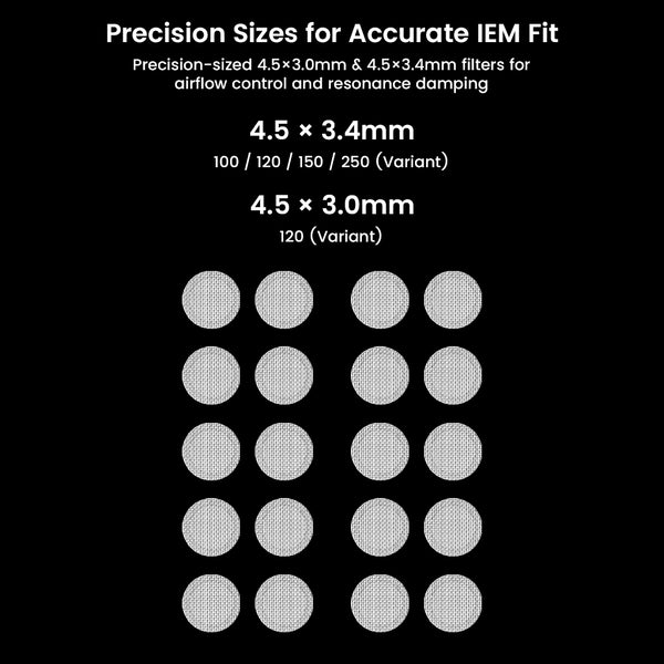 AUDIOCULAR IEM Nozzle Filters – Metal Acoustic Mesh (Silver) - 3