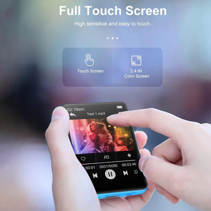 AUDIOCULAR M31 Mp3 Player with 2.4-inch full touch screen for intuitive navigation and high-sensitivity control.