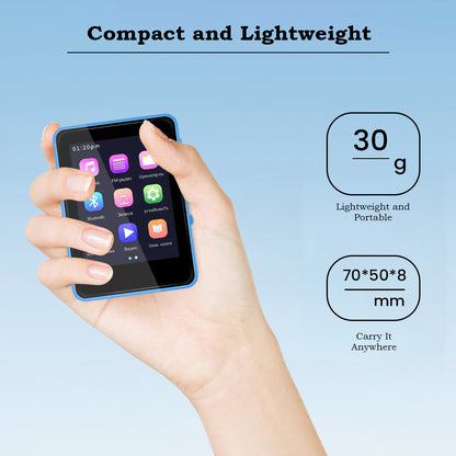 AUDIOCULAR M31 Mp3 Player weighing only 30g, compact and lightweight design fits comfortably in hand for on-the-go use.