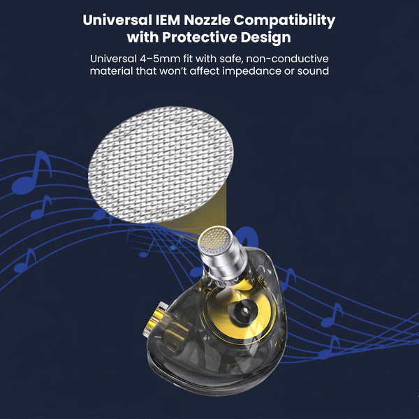 AUDIOCULAR - Nozzle Filters 100 Density For In Ear Monitor (Grey) - 10