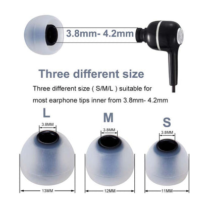 AUDIOCULAR - SiliFlex Silicone Eartips for IEMs in three sizes (S/M/L) with 4.5mm inner diameter, compatible with 3.8mm to 4.2mm IEM nozzles.