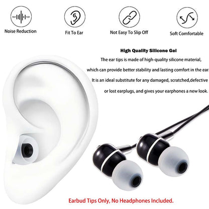AUDIOCULAR - SiliFlex Silicone Eartips for IEMs shown on ear model and attached to IEMs, highlighting noise reduction and soft comfort features.