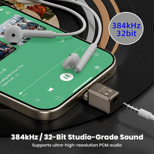AUDIOCULAR USB-C to 3.5mm HiFi DAC Audio Adapter 32bit 384kHz - 4