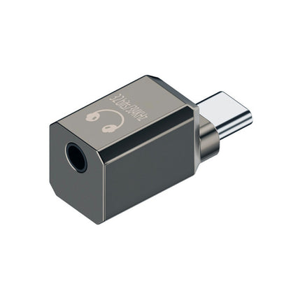 AUDIOCULAR USB-C to 3.5mm HiFi DAC Audio Adapter in black, compact aluminum build for premium sound quality and durability.