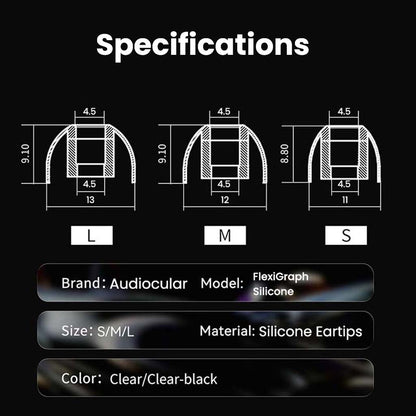 AUDIOCULAR FlexiGraph Silicone Eartips for IEMs Comes in Three Different Sizes - S,M,L