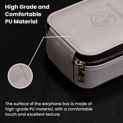 AUDIOCULAR LUXE Premium Storage Case for IEMs, Cables & Accessories with High Grade and comfortable PU material