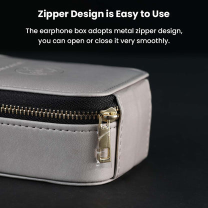 AUDIOCULAR LUXE Premium Storage Case for IEMs, Cables & Accessories with zipper and Easy to use 