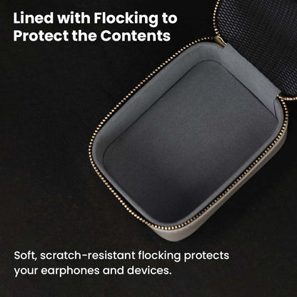 AUDIOCULAR LUXE Premium Storage Case for IEMs, Cables & Accessories with soft lining 