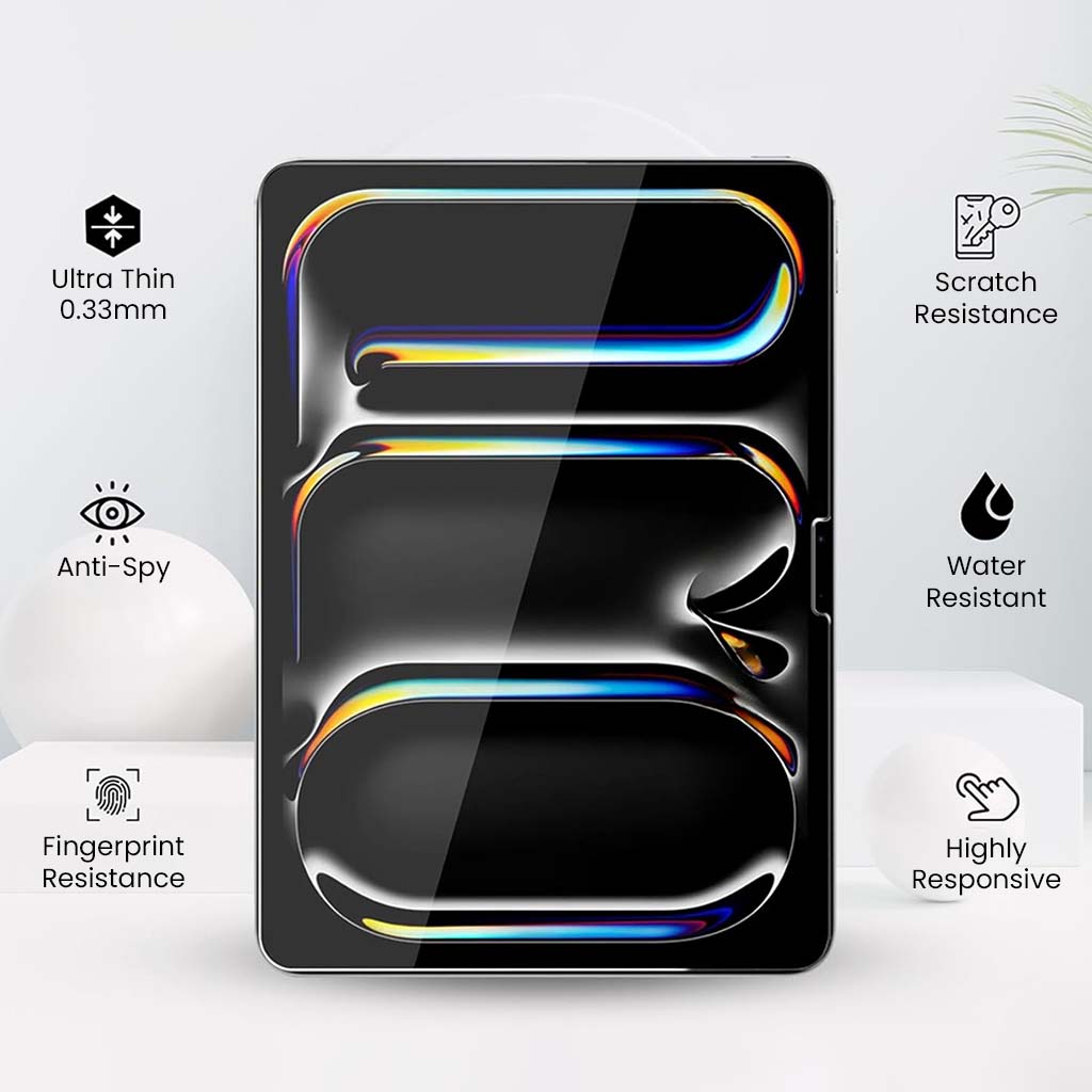 Anti spy privacy tempered glass screen protector for ipad pro m4 2024