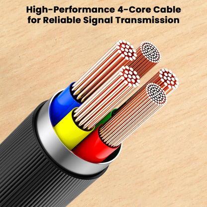 Audiocular C08 features a 4-core high-performance cable ensuring reliable signal transmission and superior audio quality.