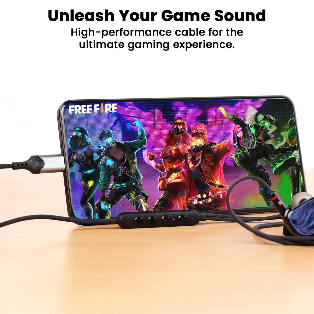 Audiocular C08 upgrade cable enhances gaming audio with high-performance sound output for immersive mobile gameplay.