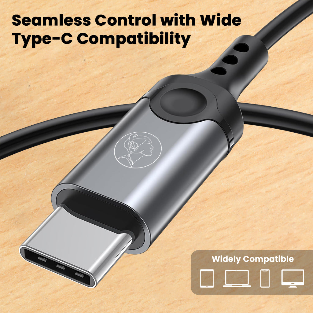 Audiocular C08 Type-C connector ensures seamless compatibility with smartphones, tablets, and audio devices.