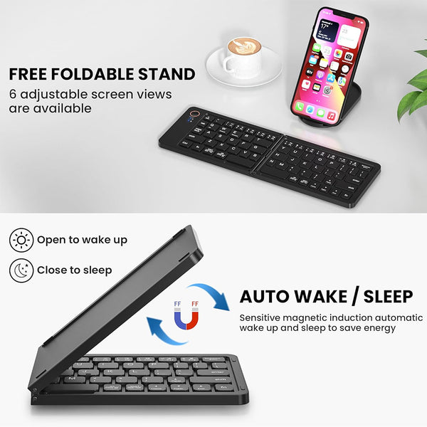 B023 Portable Wireless Multi-Device Foldable Keyboard - 2