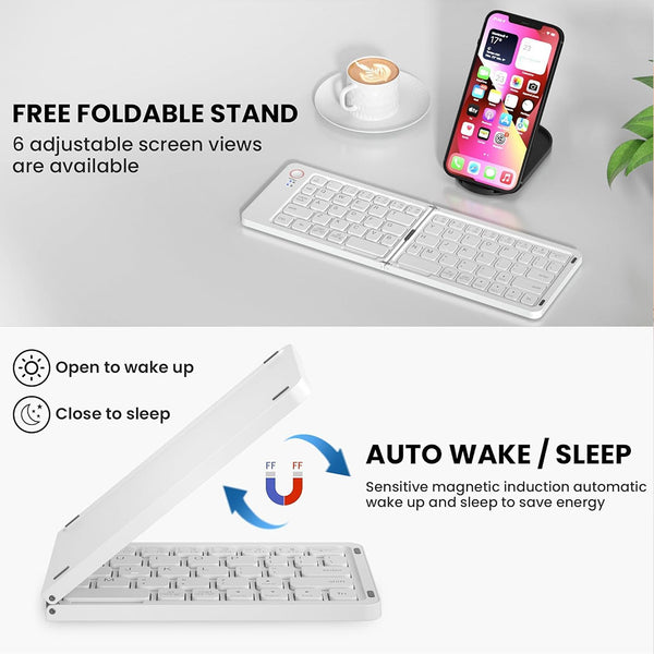 B023 Portable Wireless Multi-Device Foldable Keyboard - 8