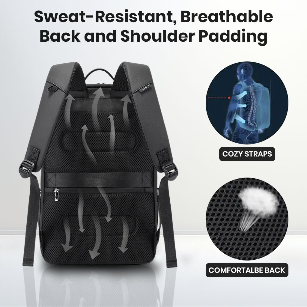 BANGE 2953 Water Repellent Laptop Backpack Bag with Multi Compartment Design