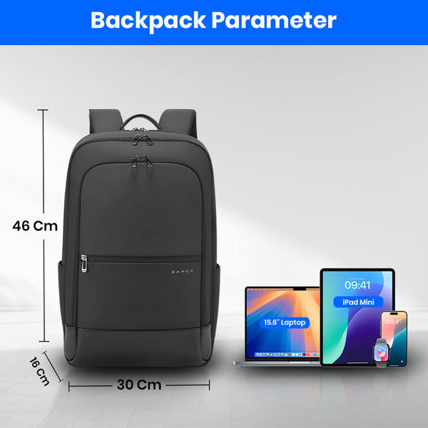 BANGE 2953 Water Repellent Laptop Backpack Bag with Multi Compartment Design - 12