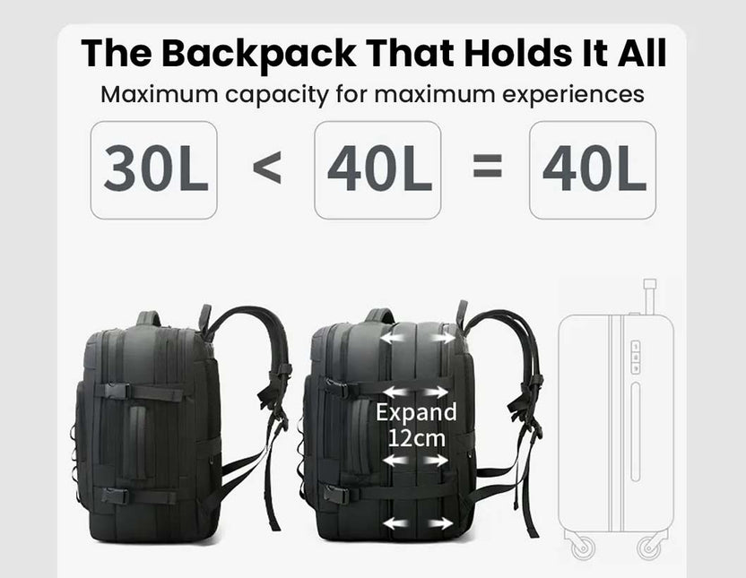 BANGE 3055 Laptop Backpack 40L Large Capacity Waterproof Travel Bag ...
