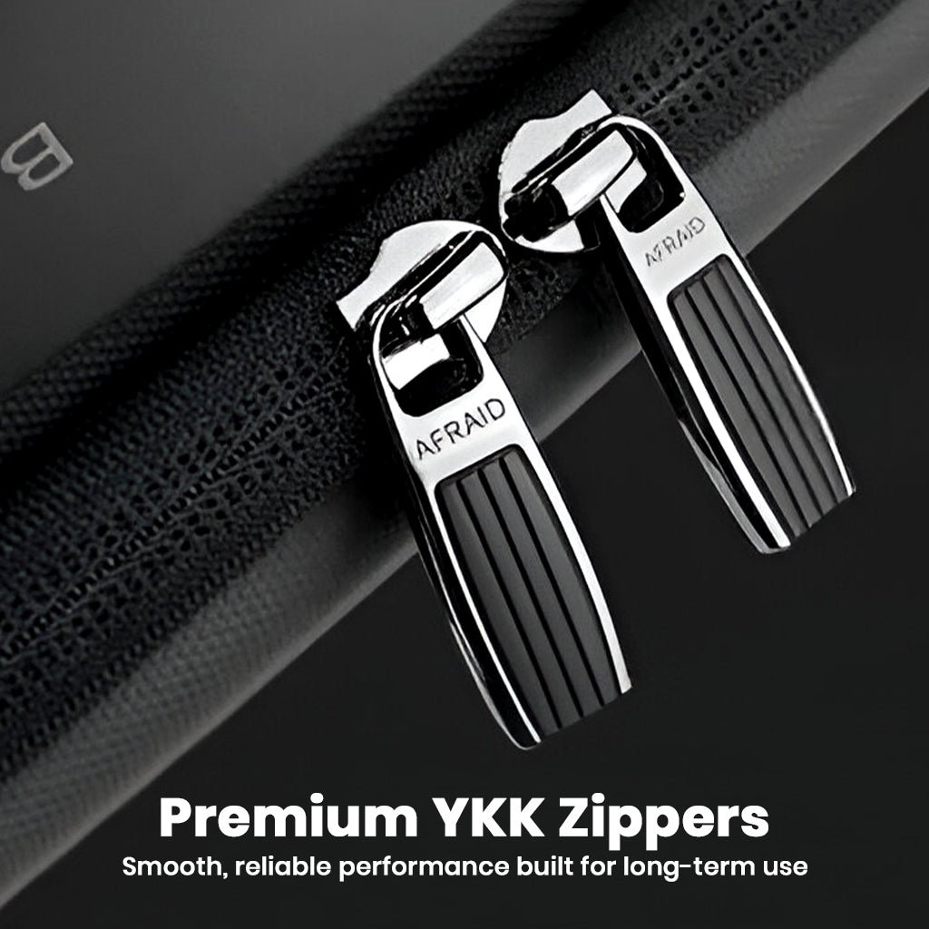 Premium YKK zippers on the BANGE 14" Laptop Briefcase ensure smooth, durable performance for long-term everyday use.