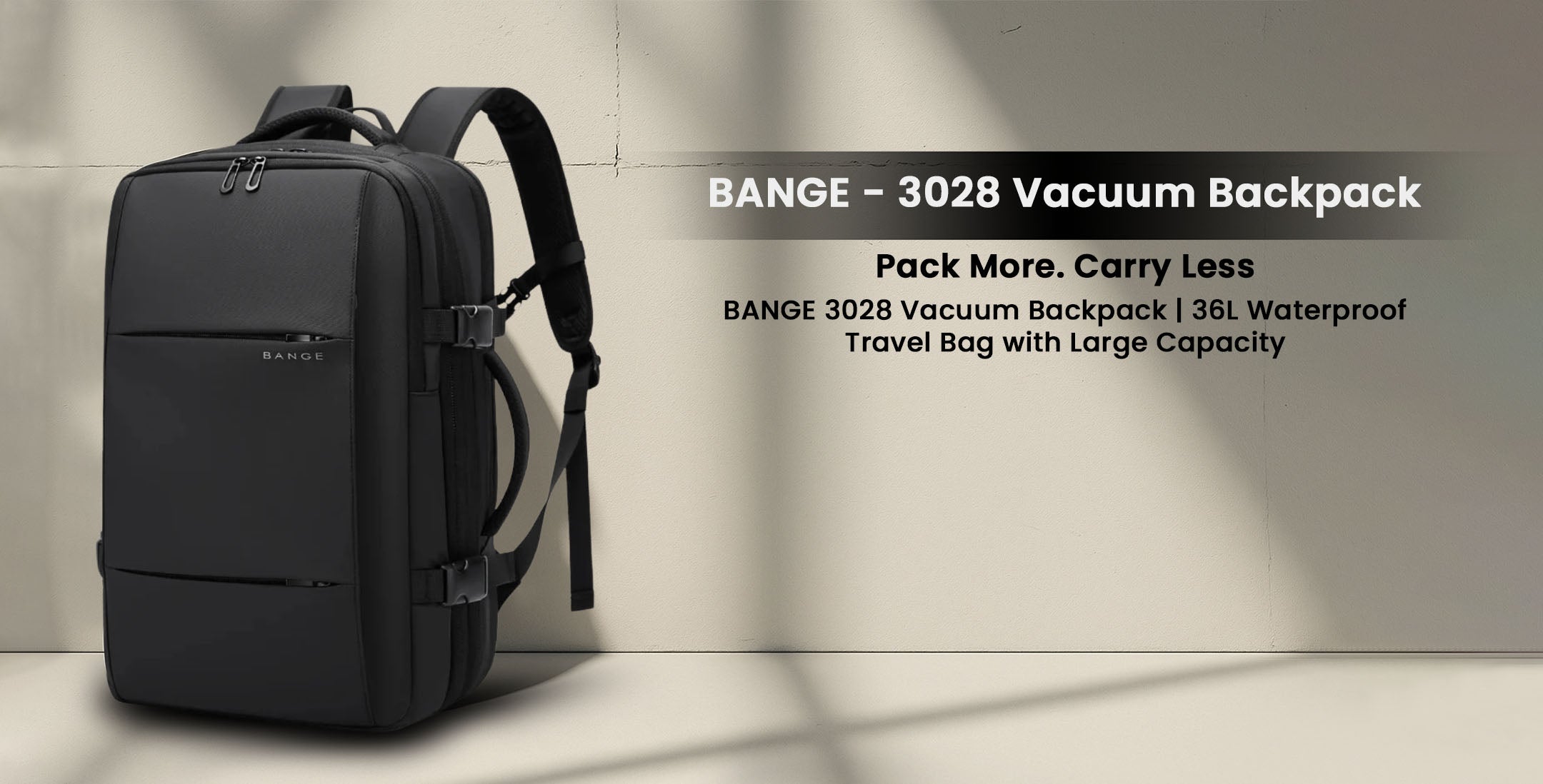 Bange airback vacuum compression backpack expandable 36l laptop bag  1