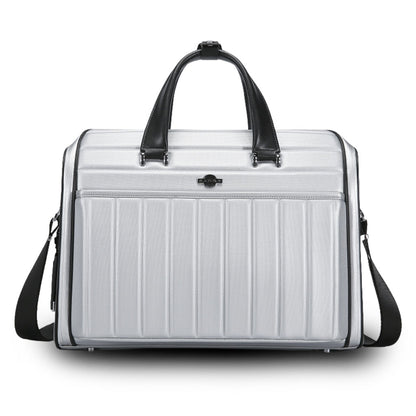 BANGE YZ350 silver laptop messenger bag with black handles, stylish and functional for office and business travel.