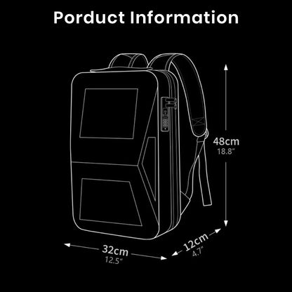 BANGE 2956 Anti Theft Hard Shell Laptop Backpack 20L-27L Expandable