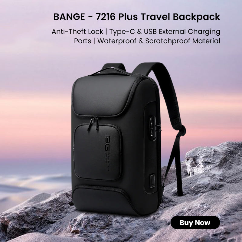 BANGE - 7216plus Travel Backpack with Antitheft Lock & Charging Port