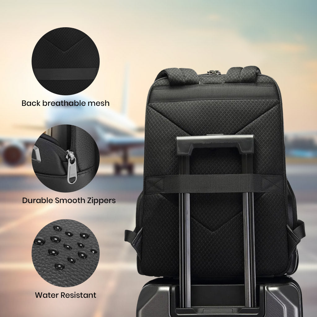 Bange 6627 Genuine Leather Backpack 18L Fit for 15.6'' Laptop water resistant