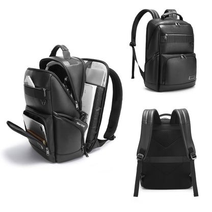 Bange 6627 Genuine Leather Backpack 18L Fit for 15.6'' Laptop all side view