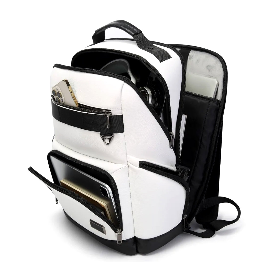 BANGE 6627 18L Genuine Leather Backpack Bag Fit for 15.6'' Laptop