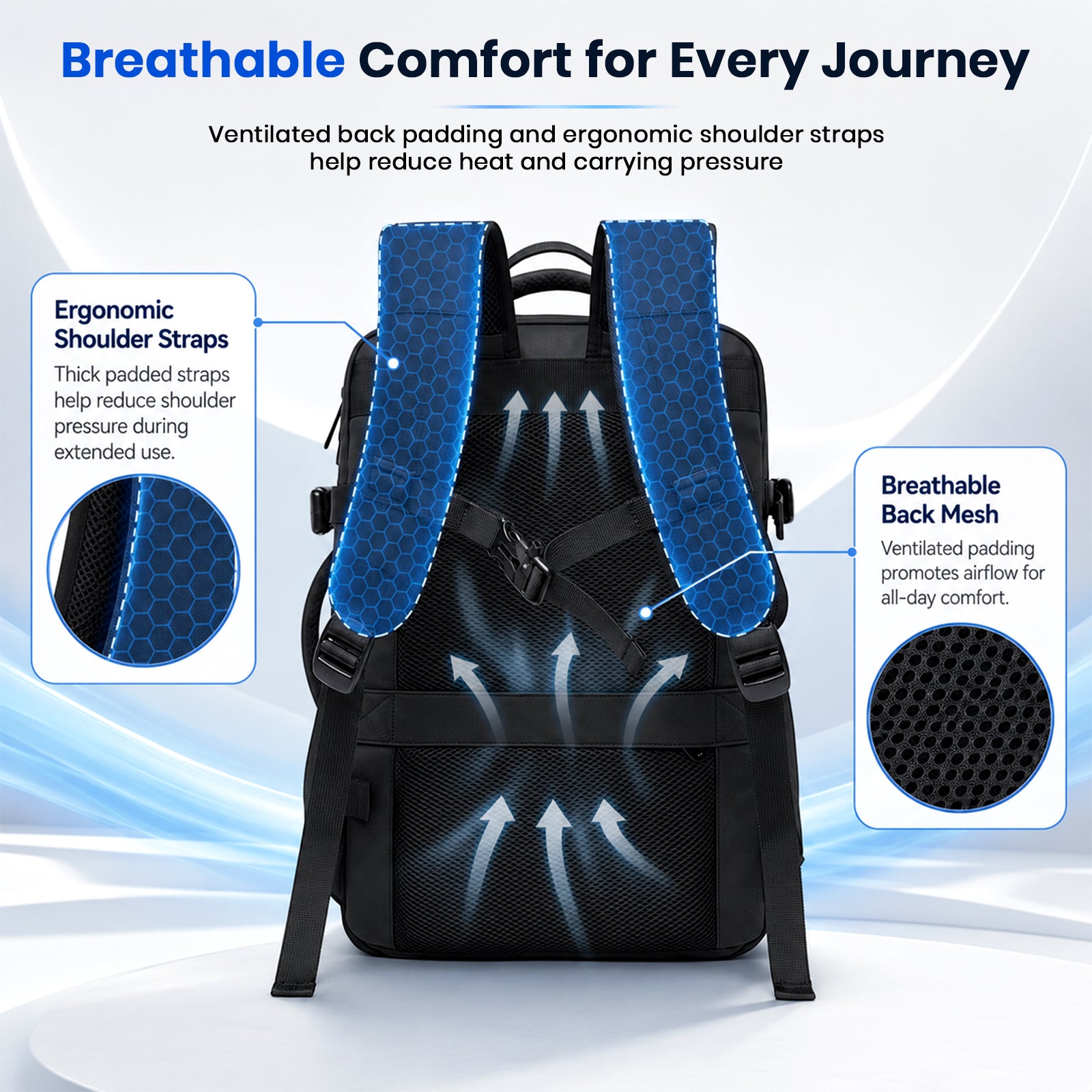 BANGE 1908 Expandable Waterproof Travel Backpack & Convertible Duffle Bag with USB Port
