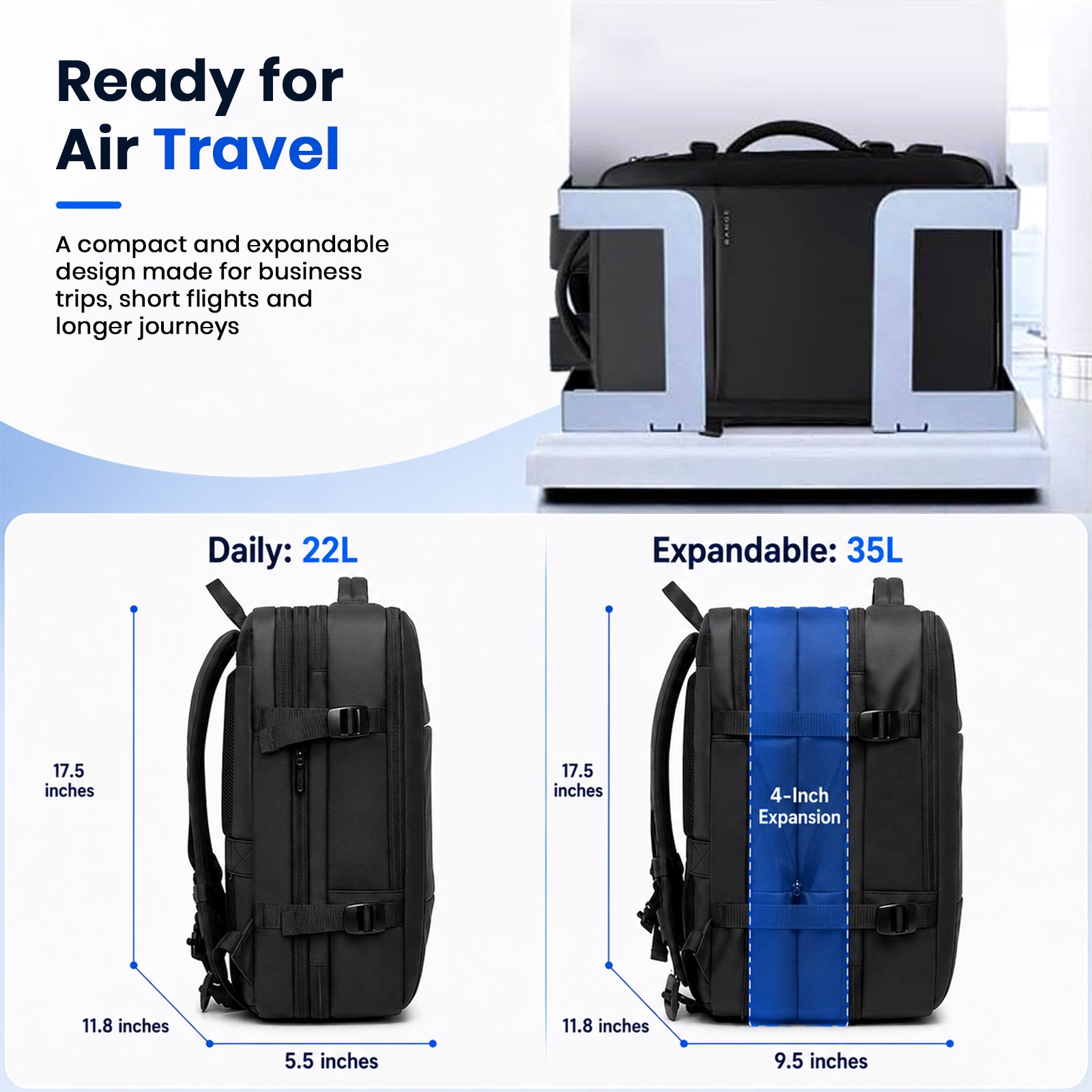 BANGE 1908 Expandable Waterproof Travel Backpack & Convertible Duffle – Concept Kart