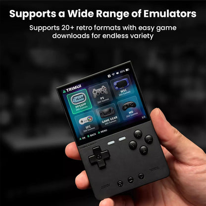 TRIMUI Brick supports 20+ emulators, allowing users to play a wide variety of retro games on a sleek handheld game console.