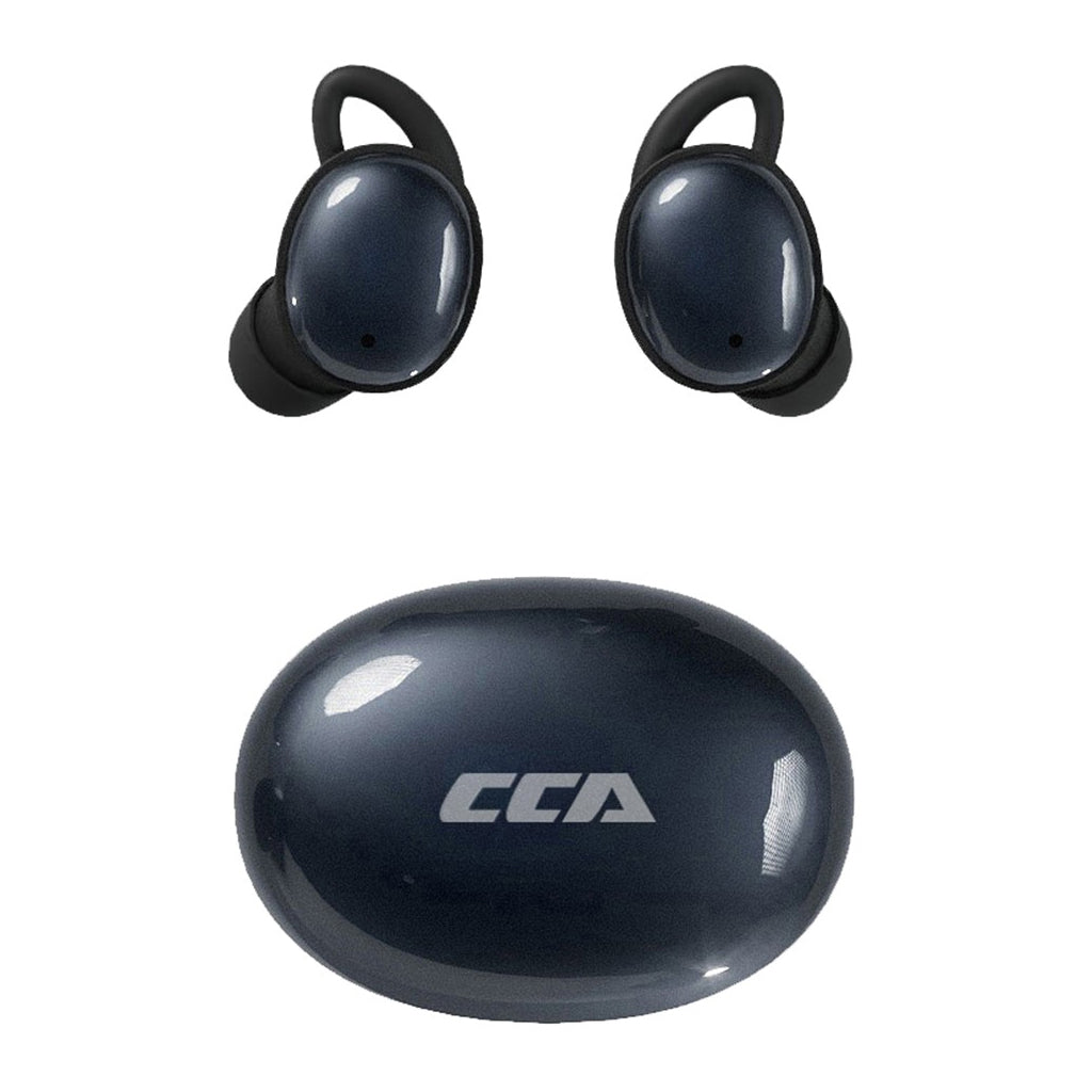 CCA-Sleep 6mm Dynamic Driver Smart ANC Bluetooth 5.4 TWS earbuds with compact charging case in sleek black finish, ideal for nighttime use.