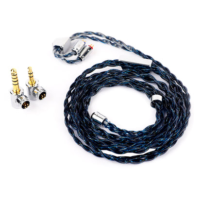AUDIOCULAR C10 Cable - Ultimate Upgrade | 4-Core IEM Tech with interchangeable 3.5mm and 4.4mm plugs, ideal for audiophile-grade sound.