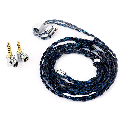 AUDIOCULAR C10 Cable - Ultimate Upgrade | 4-Core IEM Tech with interchangeable 3.5mm and 4.4mm plugs, ideal for audiophile-grade sound.